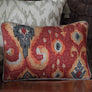 Eternal Ikat Accent Embroidery Cushion Cover - Rust Slim