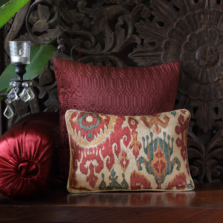 Moon Ikat Embellished Cushion Cover - Slim