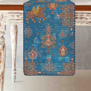 Samarkand Kilim Table Runner - Blue