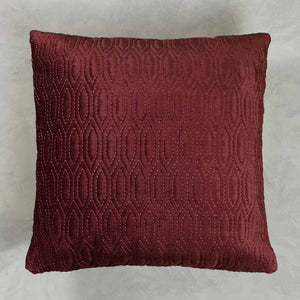 Jaal Embroidered Cushion Cover - Burgundy