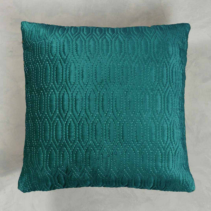 Jaal Embroidered Cushion Cover - Aqua