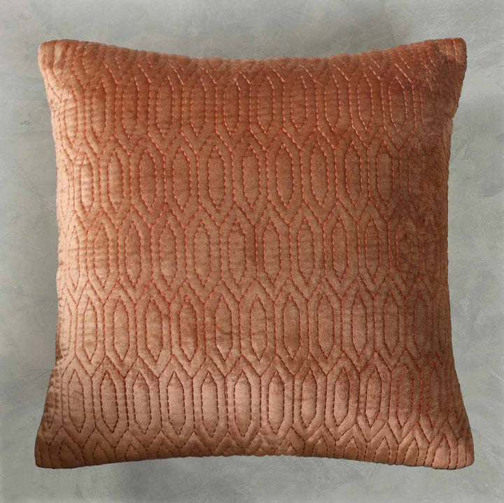 Jaal Embroidered Cushion Cover - Copper