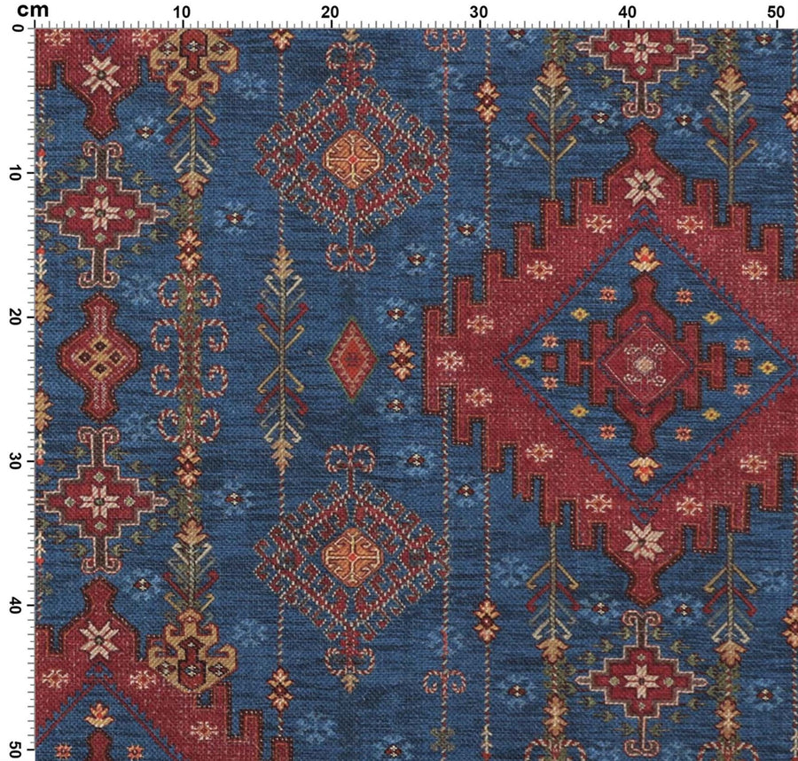 Kilim Fabric - Blue