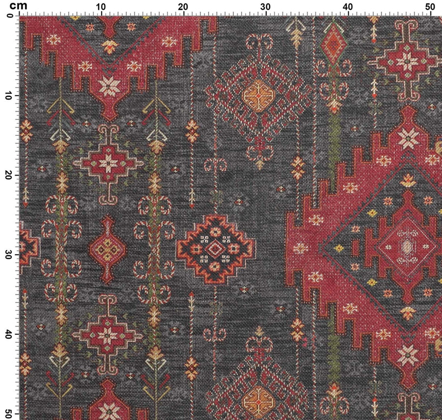 Kilim Fabric - Charcoal