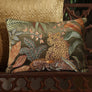 Leopard Embroidered Cushion Cover - Green Slim