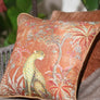 Vanya Leopard Embellished Cushion - Rust