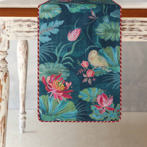 Padma Lotus Table Runner - Aqua