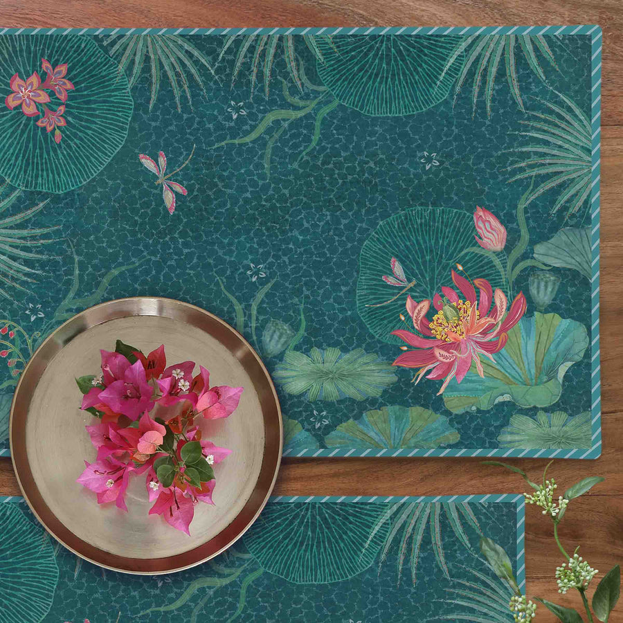 Padma Table Mat - Aqua