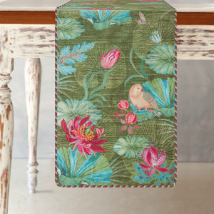 Padma Lotus Table Runner - Green