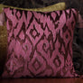Mirage Ikat Hand Embroidered Cushion Cover - Burgundy