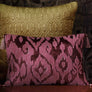 Mirage Ikat Hand Embroidered Cushion Cover - Burgundy Slim