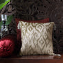 Mirage Ikat Hand Embroidered Cushion Cover - Ivory