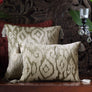 Mirage Ikat Hand Embroidered Cushion Cover - Ivory Slim