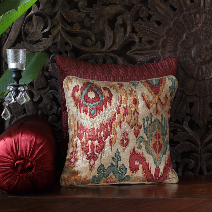 Moon Ikat Embellished Cushion Cover