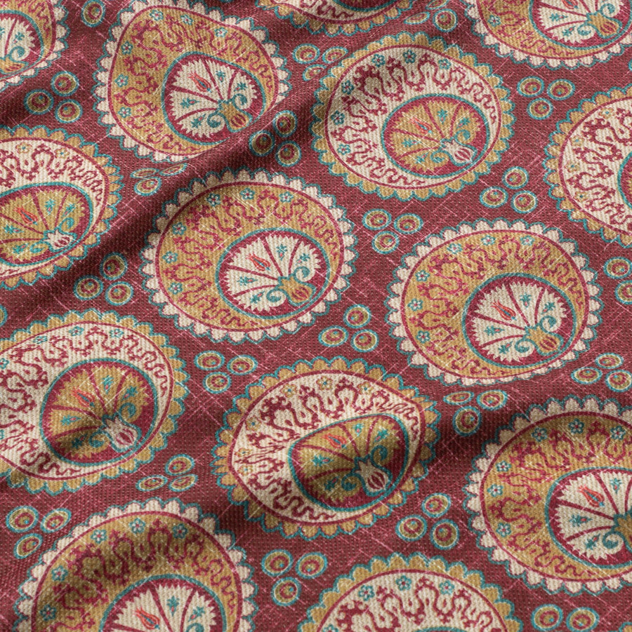 Ottoman Moon Fabric - Ruby