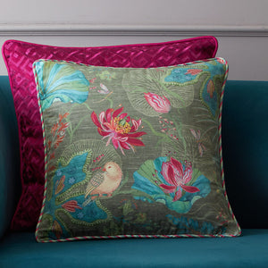 Padma Lotus Cushion Cover - Green