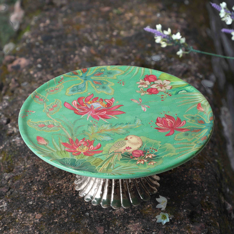 Padma Lotus Cake Stand - Aqua