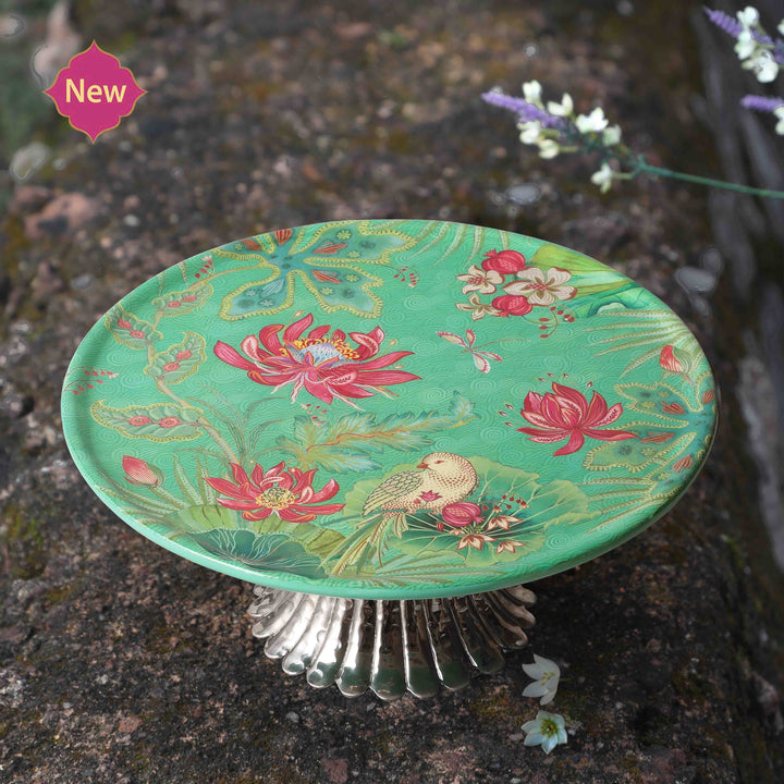 Padma Lotus Cake Stand - Aqua