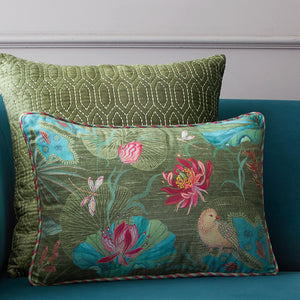 Padma Lotus Cushion Cover - Green Slim