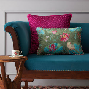 Padma Lotus Cushion Cover - Green Slim