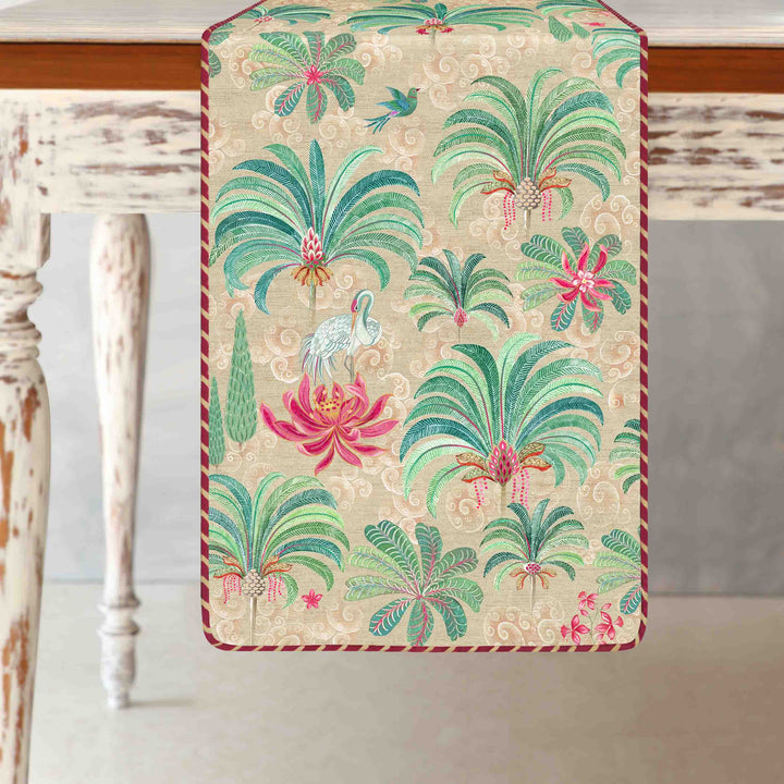 Coromandel Palm Tree Table Runner - Cream