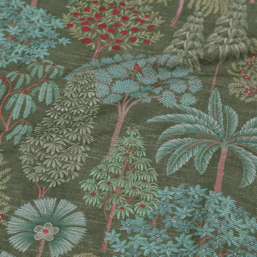 Sample Pichwai Forest Fabric - Green