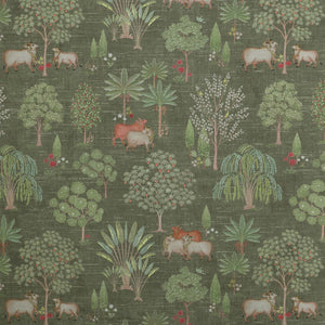 Pichwai Garden Fabric - Green