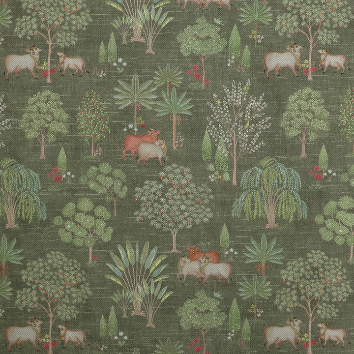Pichwai Garden Fabric - Green