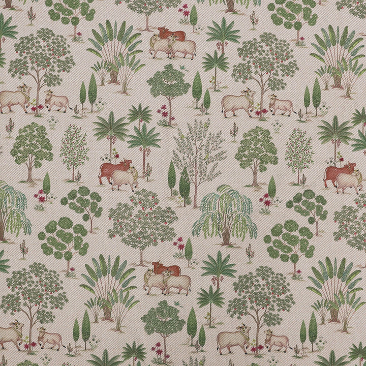 Pichwai Garden Fabric - Ivory