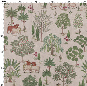 Pichwai Garden Fabric - Ivory