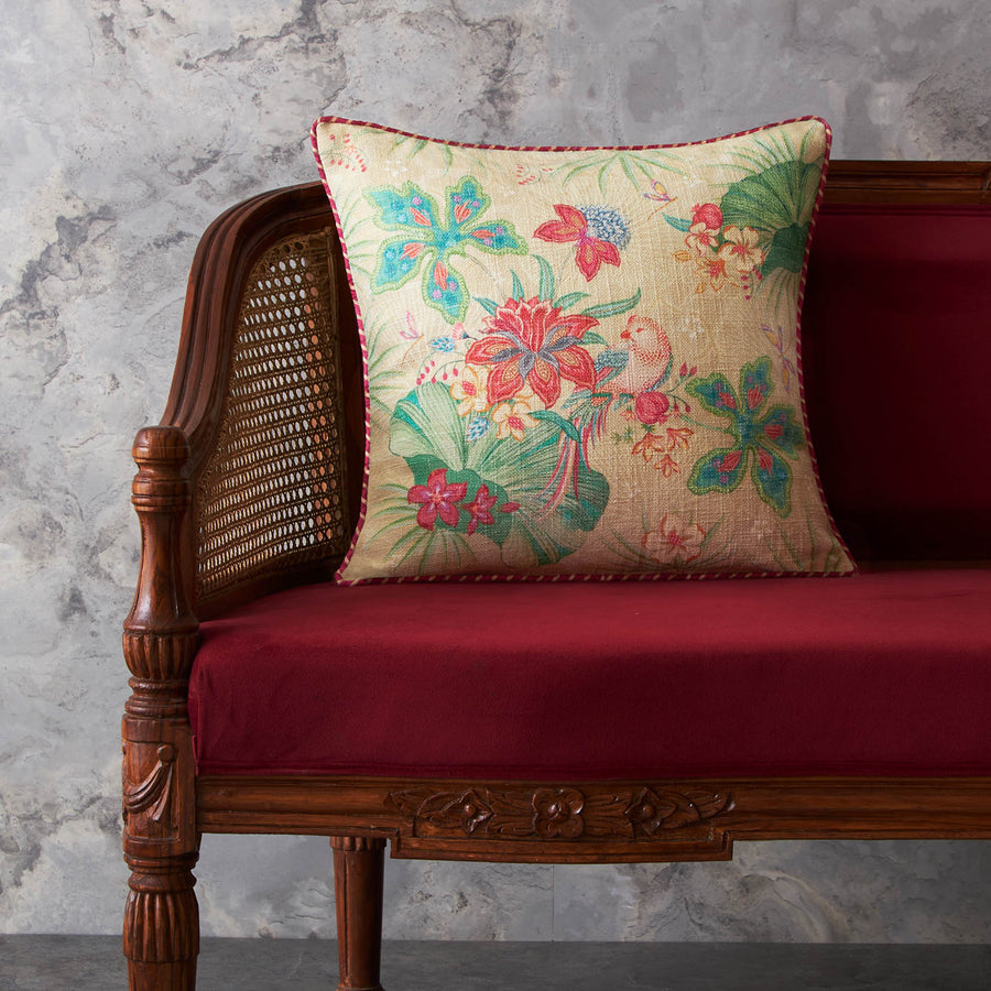 Pomegranate Garden Cushion Cover - Cream