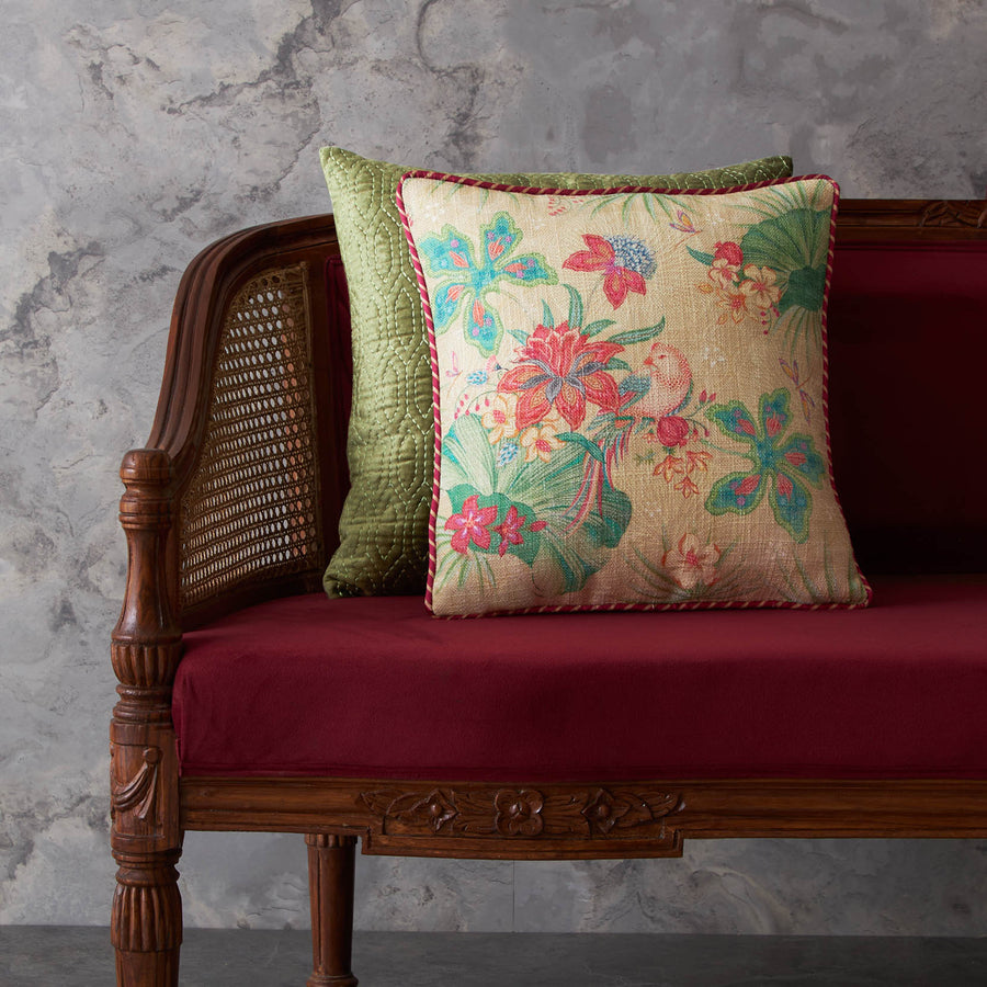 Pomegranate Garden Cushion Cover - Cream