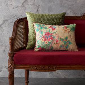 Pomegranate Palm Cushion Cover - Cream Slim