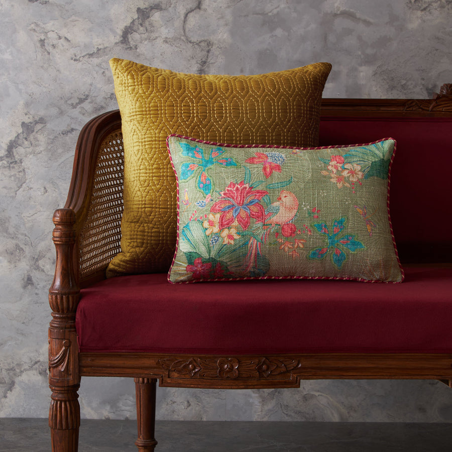 Pomegranate Garden Cushion Cover - Green Slim