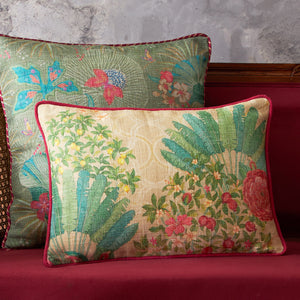Pomegranate Palm Cushion Cover - Cream Slim