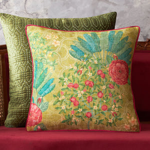 Pomegranate Palm Cushion Cover - Green