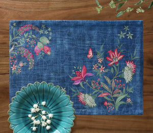 Wild Flower Table Mat - Blue