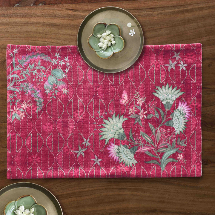 Wild Flower Table Mat - Red