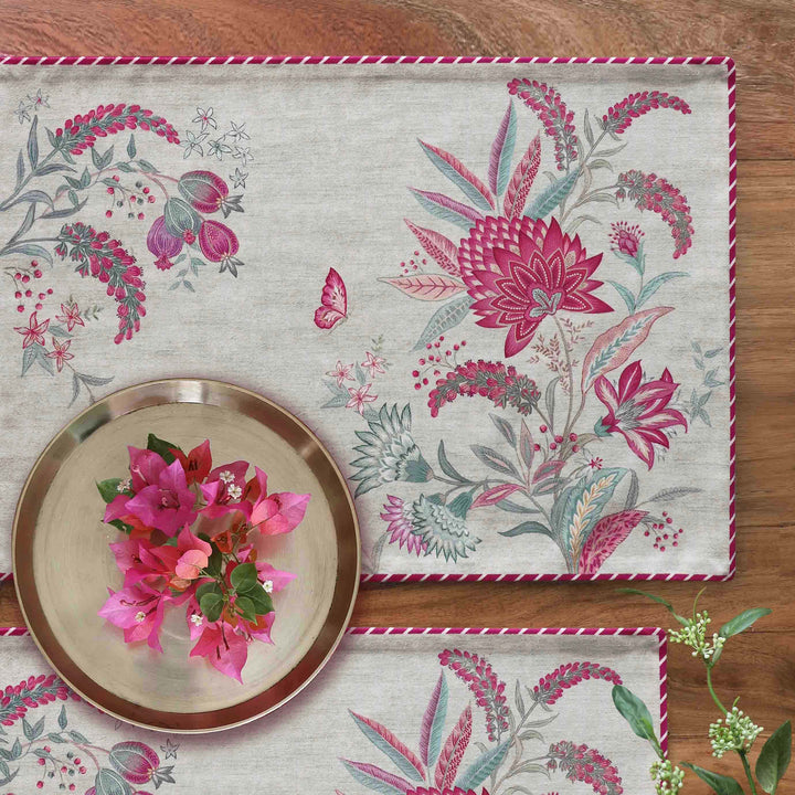 Wild Flower Table Mat - Cream
