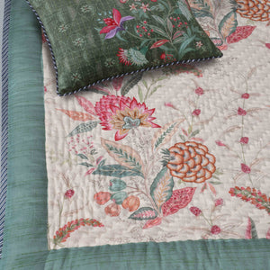 Wild Flower Hand Quilted Muslin Quilt