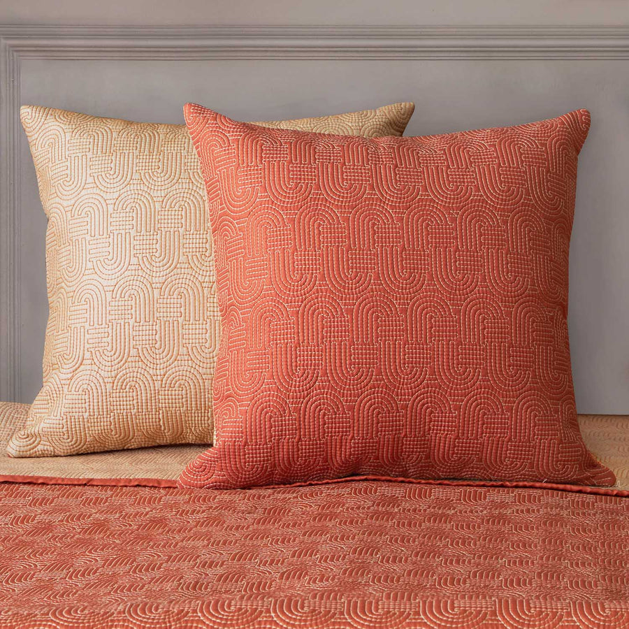 River Quilted Reversible Bedcover Set Rust