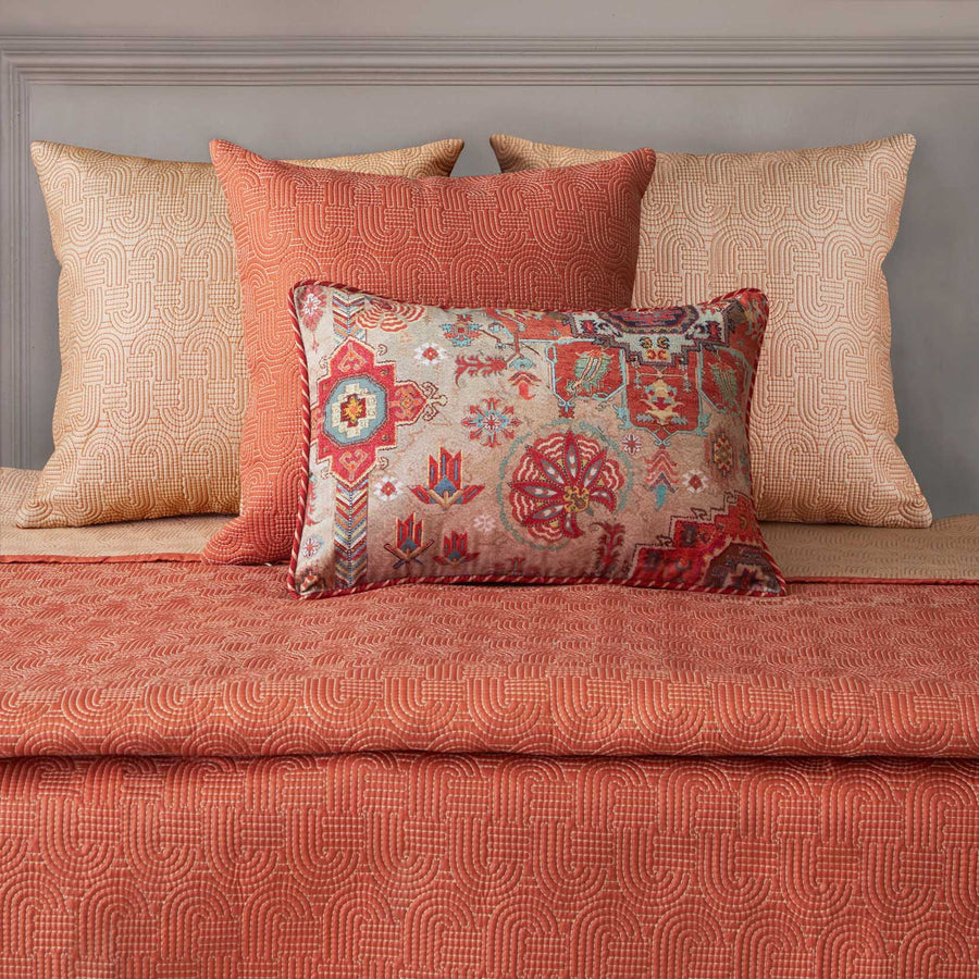 River Quilted Reversible Bedcover Set Rust