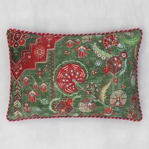 Suzani Kilim Cushion Cover - Green Slim