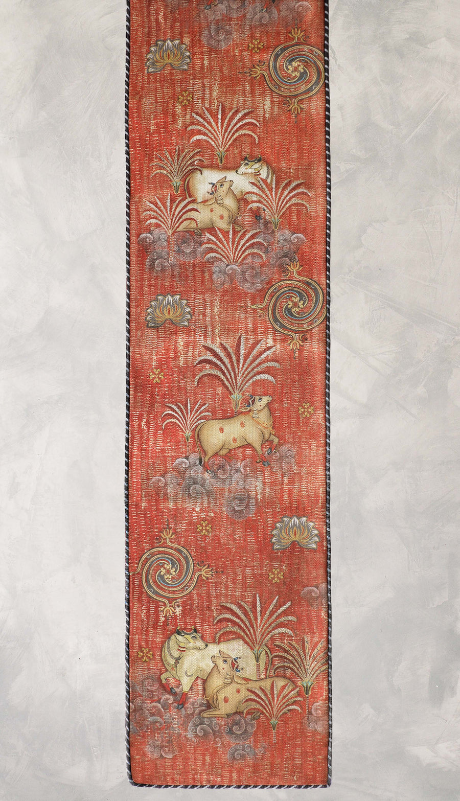 Tanjore Pichwai Table Runner - Rust
