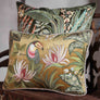 Toucan Bird Embroidered Cushion Cover - Gold Slim