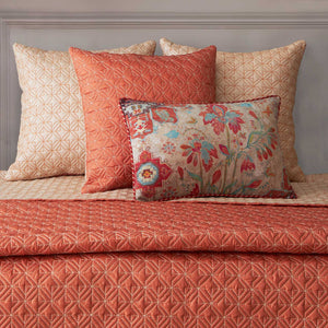 Jaal Quilted Reversible Bedcover Set Rust