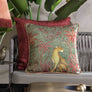 Vanya Leopard Embellished Cushion - Green