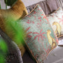 Vanya Leopard Embellished Cushion - Green