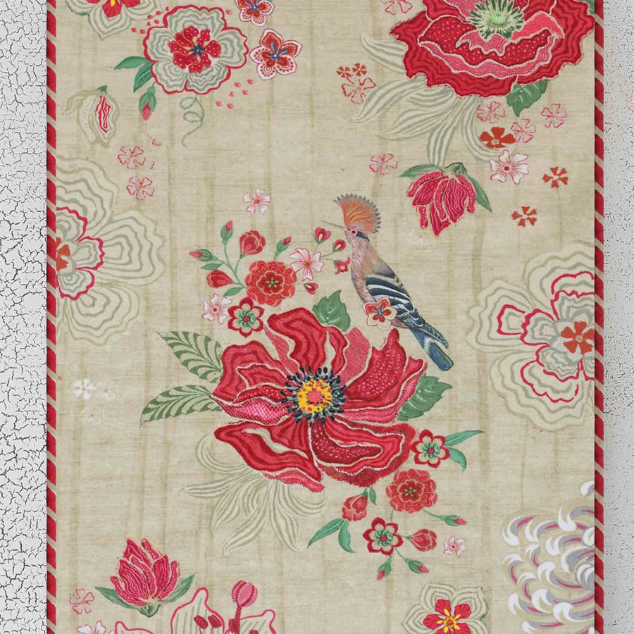 Wild Poppy Table Runner - Ivory