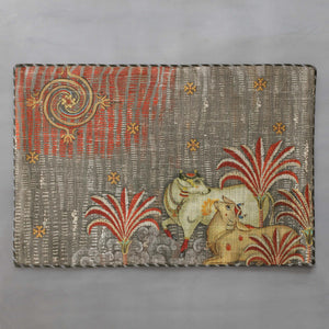 Tanjore Pichwai Table Mat - Grey